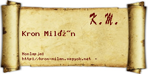 Kron Milán névjegykártya